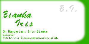 bianka iris business card